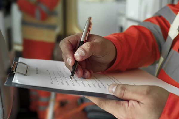 Equipe técnica avaliando condições ambientais do trabalho